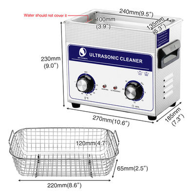 3L desgasifican el limpiador ultrasónico del limpiador de las lentes del barrido de Digitaces de la joyería ultrasónica del contador de tiempo