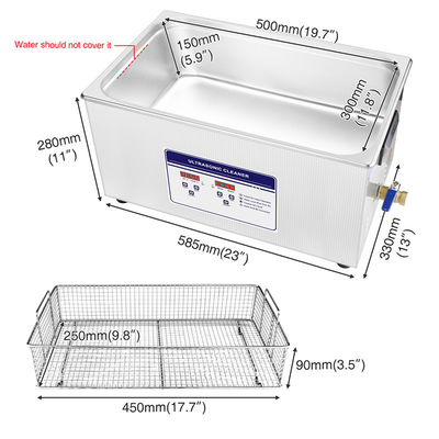 Limpiador ultrasónico del laboratorio de los portamaletas 080S de SUS304 22L para la colocación del hardware