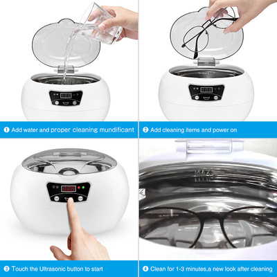 dentaduras de las lentes de Mini Ultrasonic Cleaner Portable For del hogar 600ml