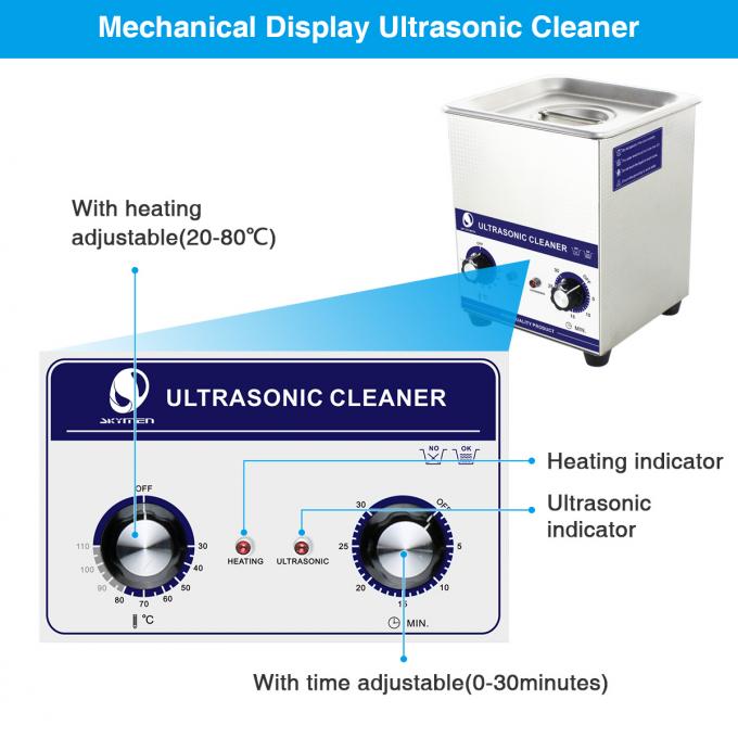 limpiador ultrasónico de limpieza de la máquina del instrumento del hogar del calentador del contador de tiempo 2L